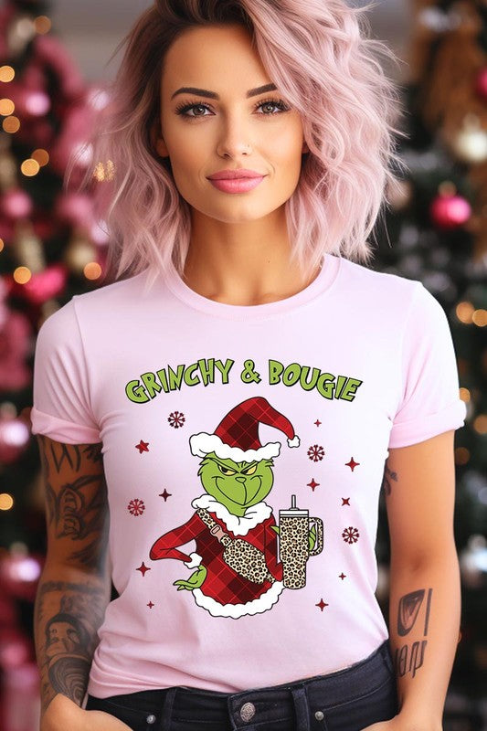 Grinchy and Bougie Unisex Christmas Tee
